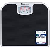 Adamson A21 Analog Scales for Body Weight - Up to 300 LB - New - Anti-Skid Rubber Surface + Large Numbers - Analog Bathroom Scale - Affordable - Durable with 20-Year Assurance - Black