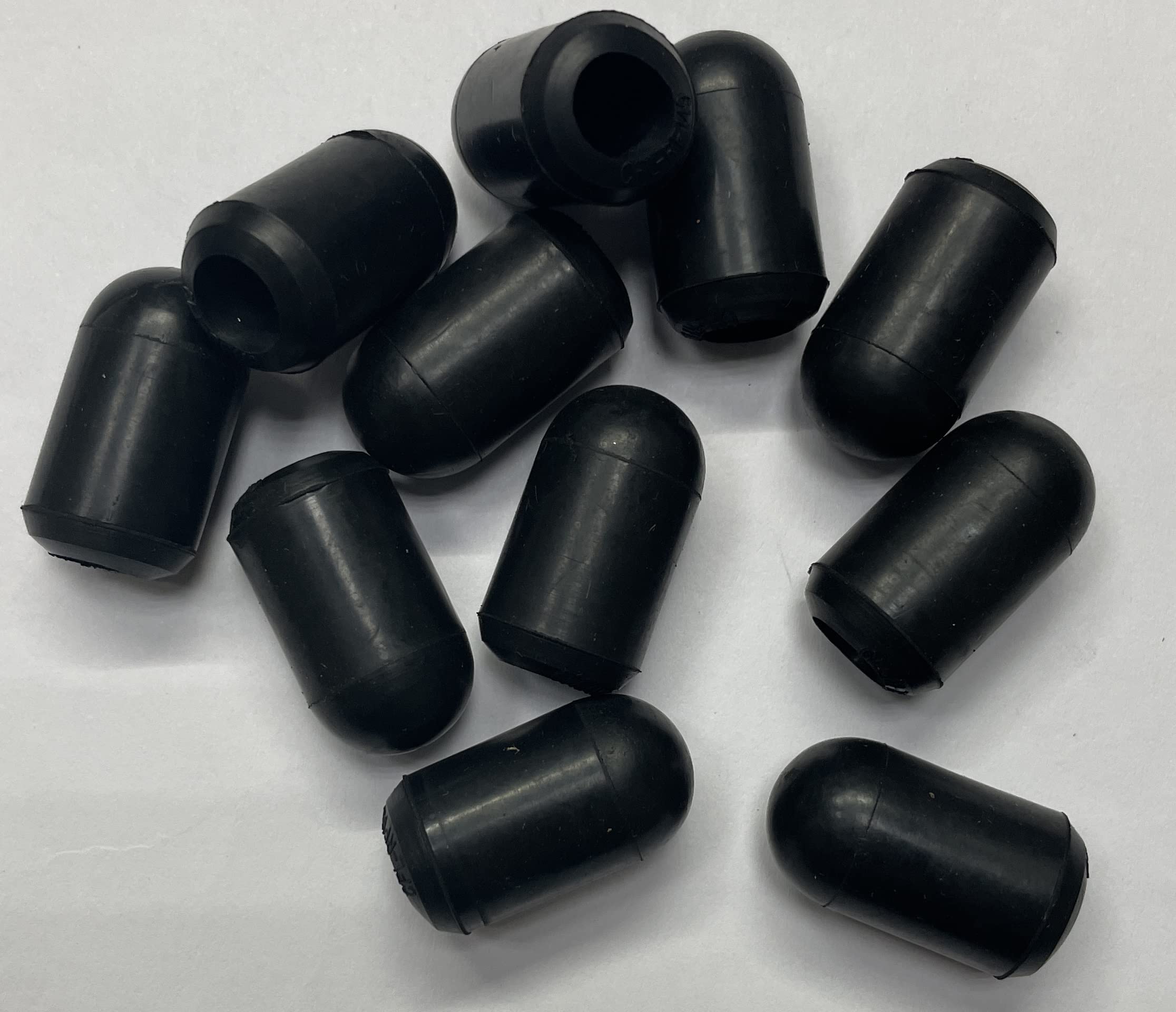 dexierp Protection Force For 3/8" 9mm (Pack of 12) Round OD Tubing End Chair Leg Stick Ferrule Furniture Feet Rubber Cap Cup Pad Cover Floor Plug Protectors