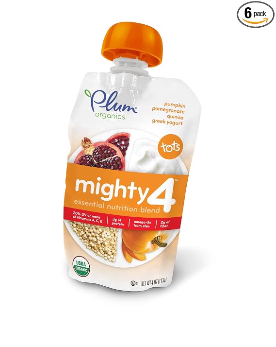 Plum organics mighty 4 greek yogurt tots pumpkin pomegranate quinoa (846675005335)