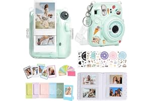 CAIYOULE Accessories for Instax Mini 12, Fujifilm Instax Mini 12 Bundle with Clear Case/64 Pocket Photo Album/Mini Frames/DIY