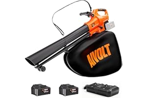 AIVOLT 40V Cordless Leaf Blower and Vacuum Mulcher Combo, Leaf Vacuum Cordless with 40L Bag, Brushless Motor, 2 * 4.0Ah Batteries for Effortless Lawn Cleanup