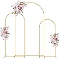 Putros Metal Arch Stand Gold Wedding Chiara Backdrop Stand Set of 3 (7.2FT/6.6FT/5FT) Square Arched Frame for Birthday Party Decoration