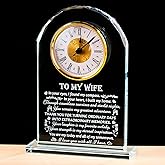 Enjinkail Gifts for Wife from Husband, Crystal Plaque with Light Base, Wedding Anniversary Romantic to My Wife Gift for Women Her Birthday Christmas Valentine's Mother's Day Presents Keepsakes Decor