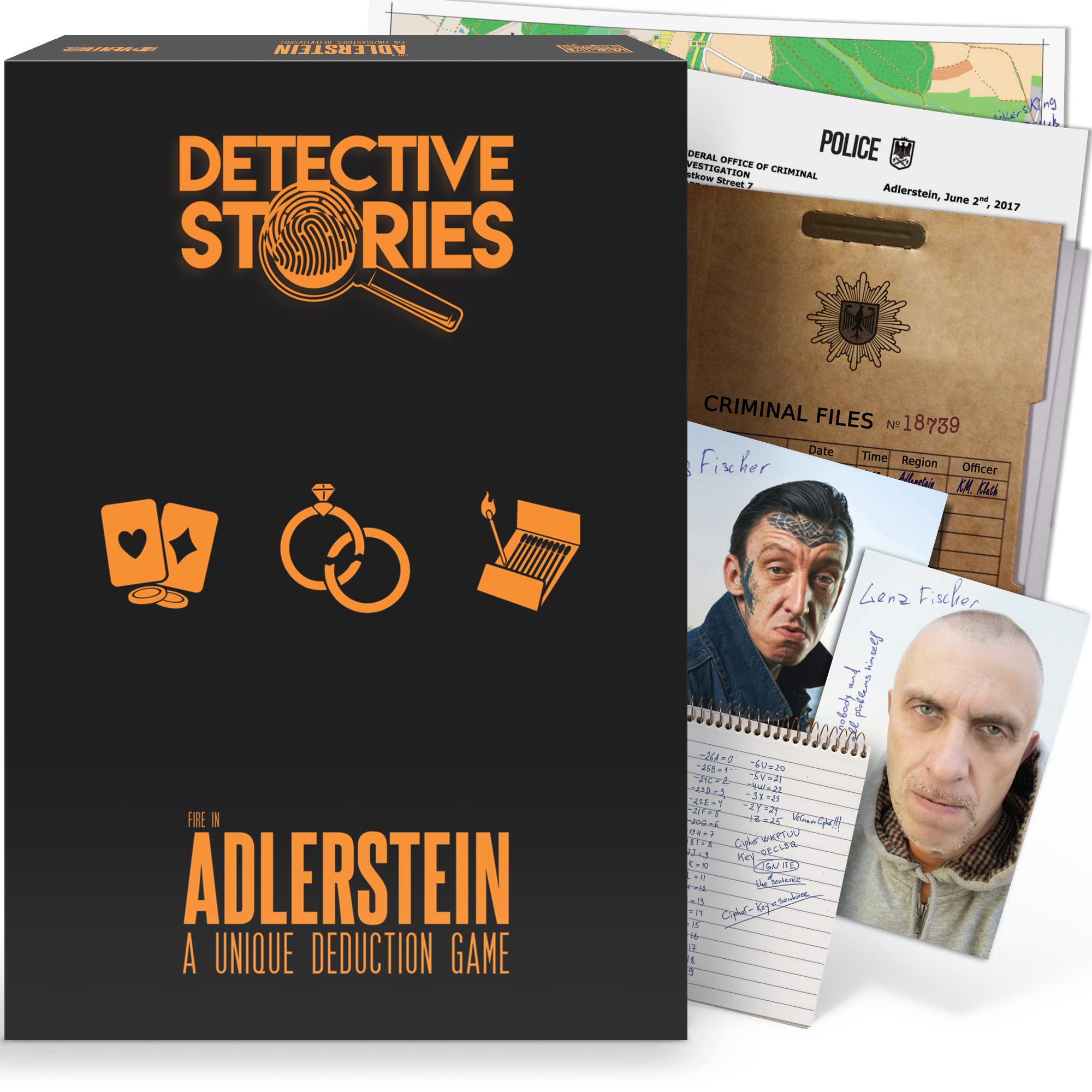iDventure Detective Stories: The fire in Adlerstein - Crime escape room game - Escape crime game for adults and teenagers - Cold case files for everyone