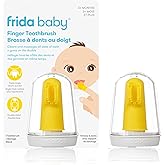 Frida Baby First Finger Toothbrush for Baby with Storage Case, Silicone Baby Finger Toothbrush for Training Teeth, Infant Too