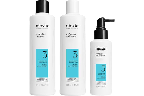 Nioxin Scalp + Hair Thickening System Kits | For Natural, Colored, & Damaged Hair with Light to Progressed Thinning | Strengt