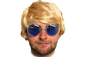 REDSTAR FANCY DRESS Mens Adult Boyband Wig Fancy Dress Short Wigs Pop Party Costume 60s 70s 80s (Blonde)