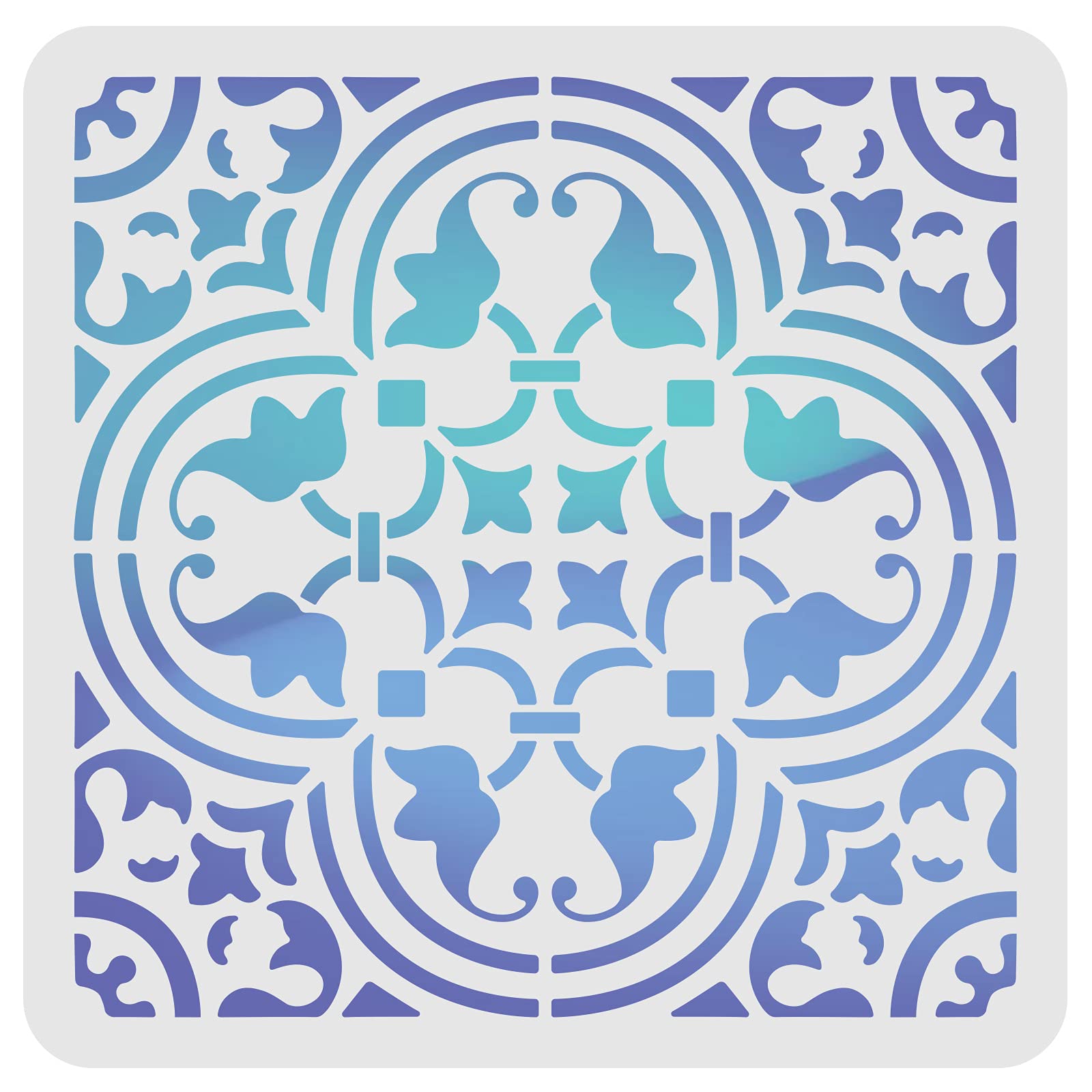 FINGERINSPIRE Tile Stencil Template 30x30cm Reusable Floral Painting Stencil Plastic Art & Craft Supplies Mandala Template Home Decor for Painting on Floor Wall Tile