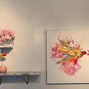 FloristryWarehouse Ranunculus artificiale, 14 mini fiori arancioni, gialli e rosa ciliegia, 27 cm