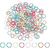PH PandaHall 240pcs Jump Rings, 10mm Open Jump Rings 8 Colors Chainmail Rings Colored Jewelry Connector Rings 18 Gauge Unsoldered O Ring for Bracelets Necklaces Chain Choker DIY Craft Making