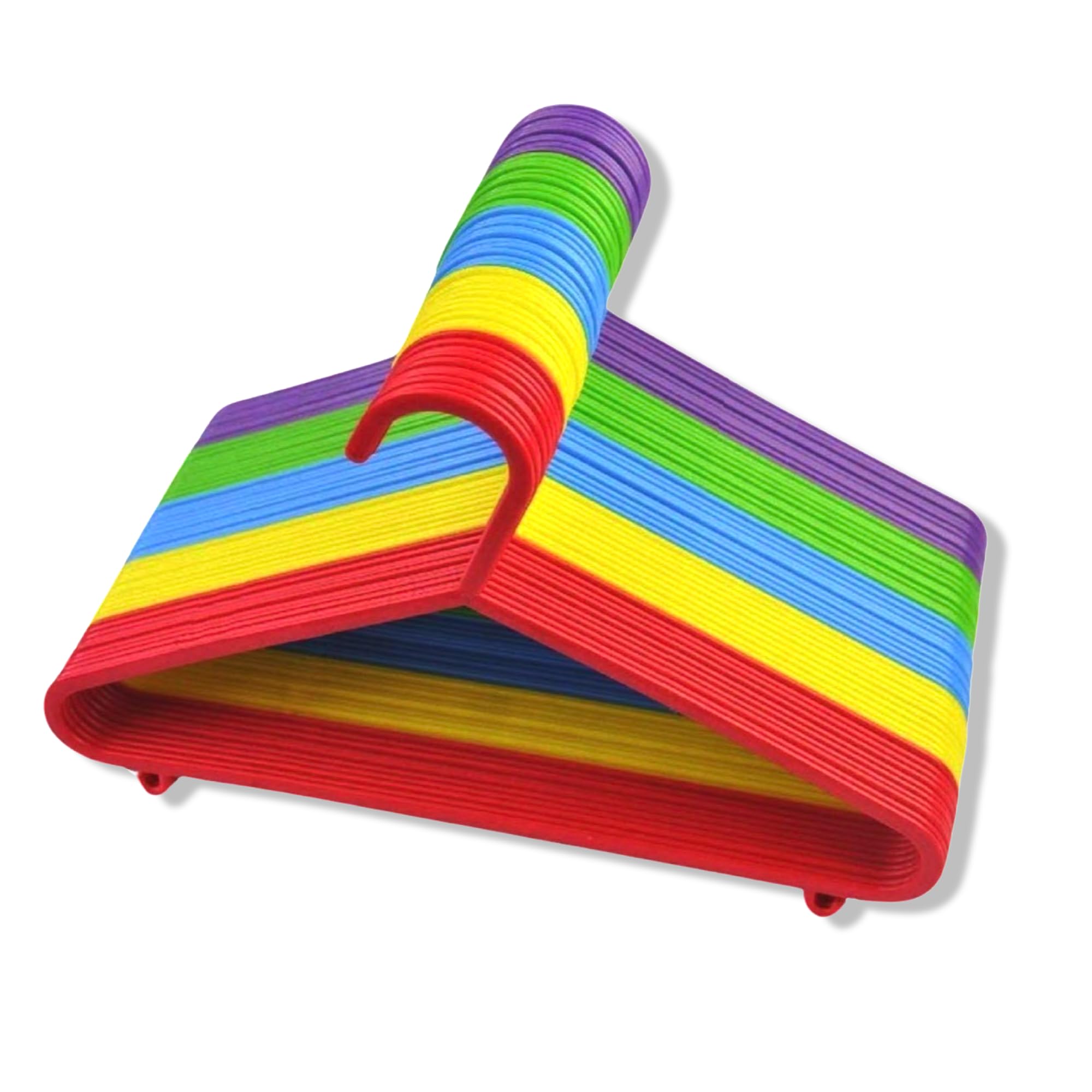 REQUISITE NEEDS Kids Clothes Hangers (Pack of 20)- Non Slip Hangers- For Toddler, Child, Ideal For Laundry And Nursery Everyday Standard Use -Sized For Baby, Toddler And Children-Multi Colour Hangers