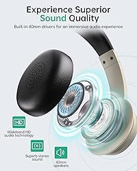 Wireless Headset with Mic for Work with AI Noise
