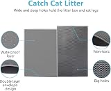 Pieviev Cat Litter Mat Large 61x38cm Double Layer Honeycomb EVA Grey view 2