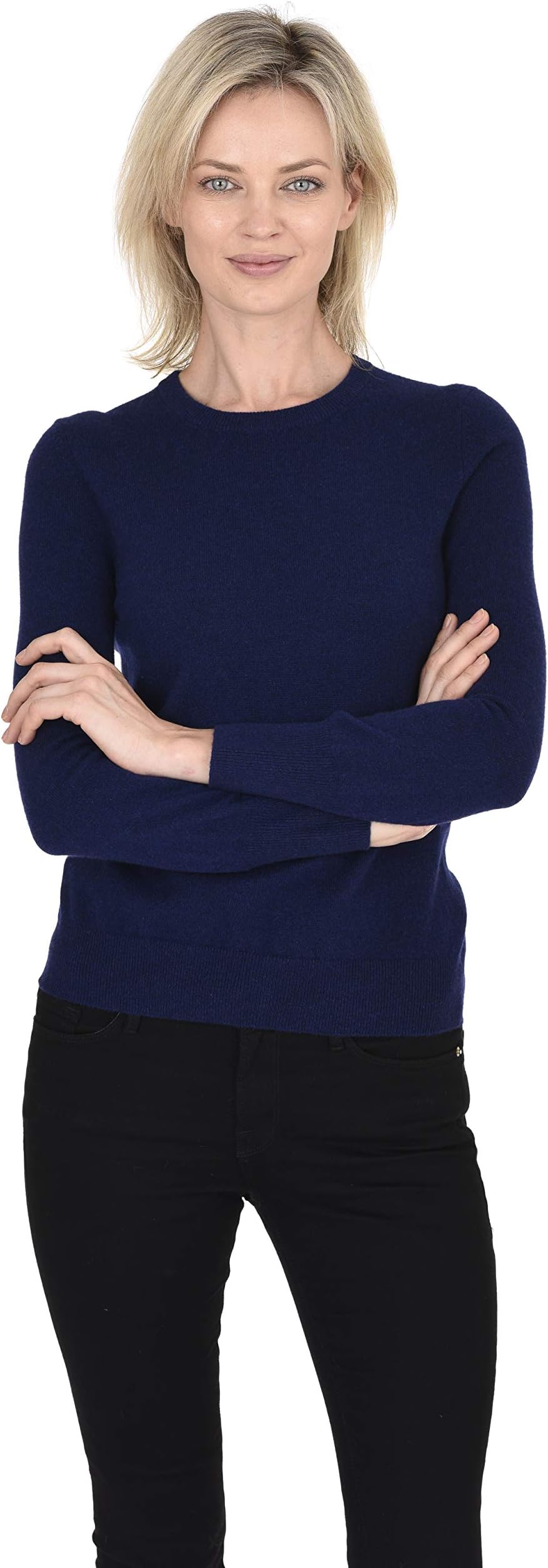 Cashmeren Crew Neck Pullover 100% Cashmere Long Sleeve Sweater for Women