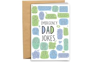 Funny Dad Jokes Birthday Card, Father's Day Cards Gift from Daughter Son, Emergency Dad Jokes，Humor Birthday Card for Daddy S