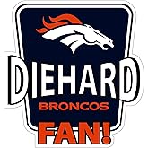 Siskiyou Sports NFL Denver Broncos Die-Hard Fan Auto Decal, Team Colors, One Size