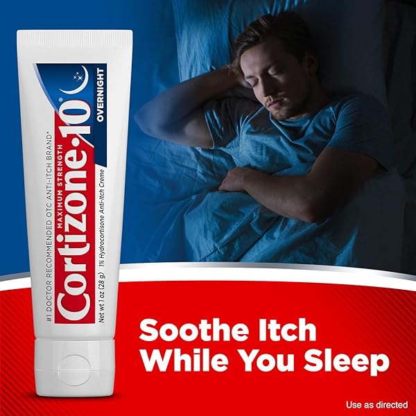 CORTIZONE 10 MAXIMUM STRENGTH OVERNIGHT ANTI-ITCH CREAM, 1% HYDROCORTISONE CREME, LAVENDER SCENT, 1 OZ.