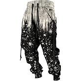 MARSVOVO Mens Western Aztec Pants Vintage Drawstring Fall Sweatpants with Pocket Cool Graphic Baggy Jogger Pants