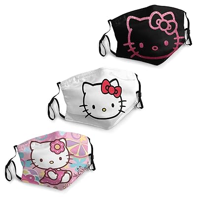 Buy Adults Hello Kitty Face Mask 3pcs Cute Mouth Mask With 6 Filter Reusable Cloth Face Cover Washable Dust Mask Bandana Unisex Online In Indonesia B091b4p1xb