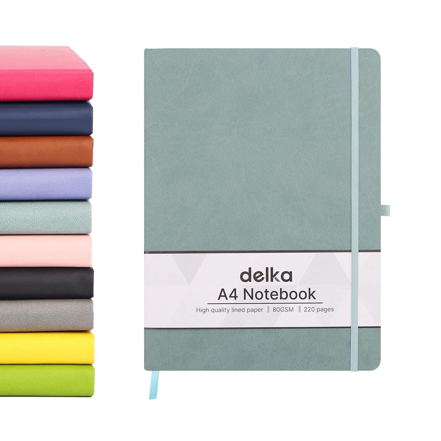 delka A4 Notebook, Notebook A4 Note Book Note Pad Journal Notebook A4 Notepad, Notebook for Office School Home Business Writing & Note Taking (MATTE GREEN, Pack of 1)