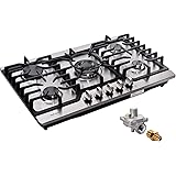 30 Inch Gas Cooktop LPG/NG Convertible Gas Burner Stainless Steel Gas Hob Built-In Gas Cooktop DM527-SA05 Gas Stovetop