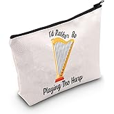 CYTING Harp Lover Gift Musical Instrument Bag I'd Rather Be Playing The Harp Cosmetic Bag Orchestra Gift Harpist Gift