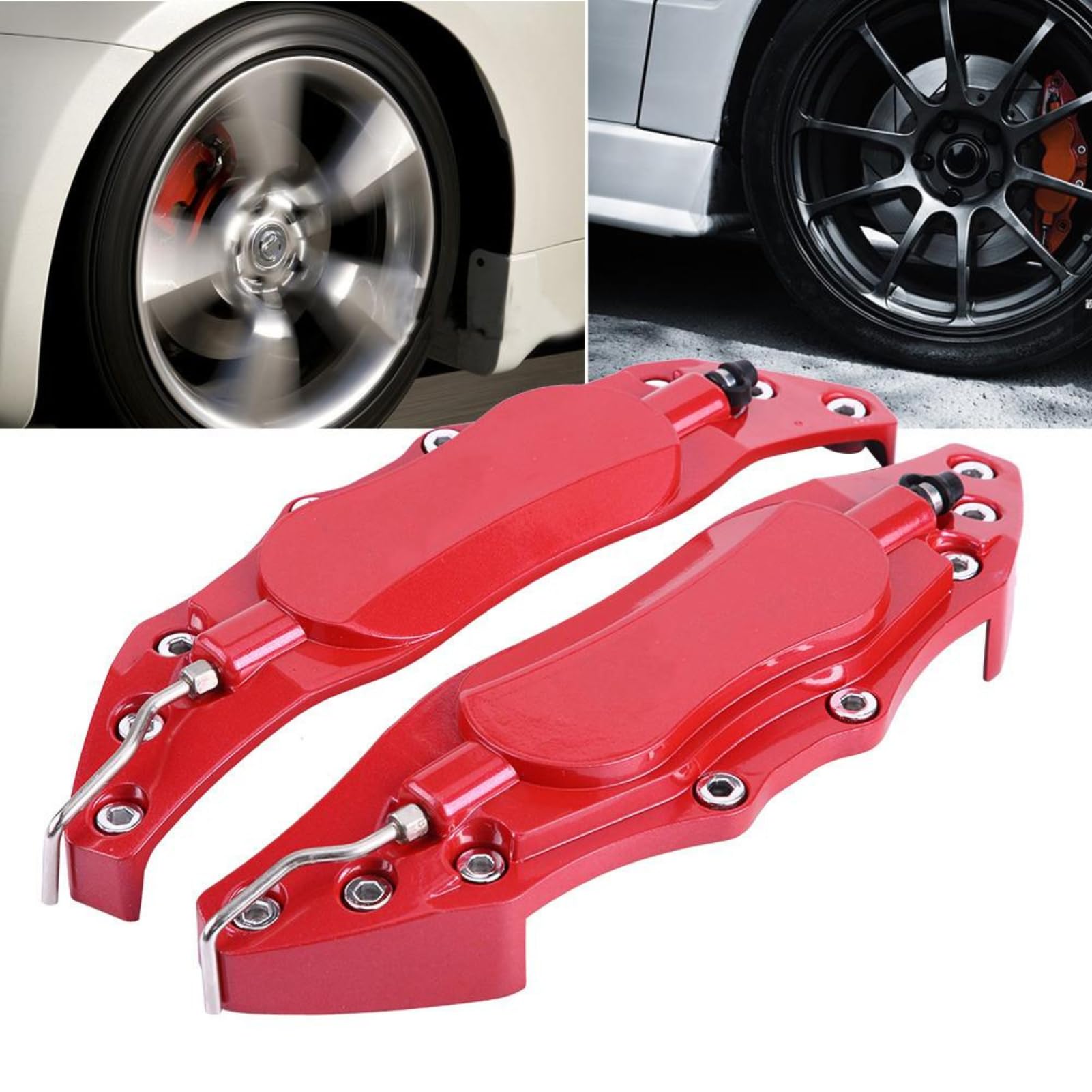 Jadeshay 1 Pair 16" - 17" Medium Wheel Hub Aluminum Cover Protector for Car Brake Calipers