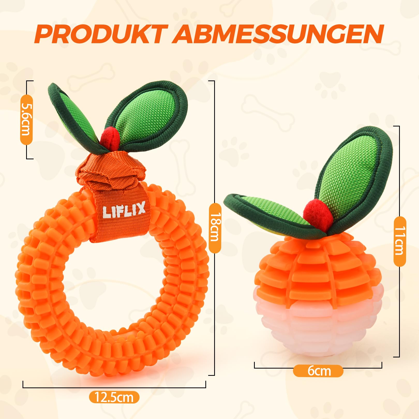 LIFLIX 2er-Set Zahnpflege-Spielzeug für Welpen, Langlebige TPU Biss und Bürste Hundespielzeug für Kleine & Mittlere Hunde, Dental Kauspielzeug für Zahnende Welpen 2