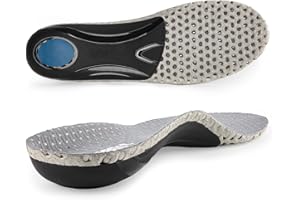riemot Heavy Duty Orthotics Inserts for Women 220+ lbs Plantar Fasciitis Relief Insoles Breathable High Arch Support Flat Fee
