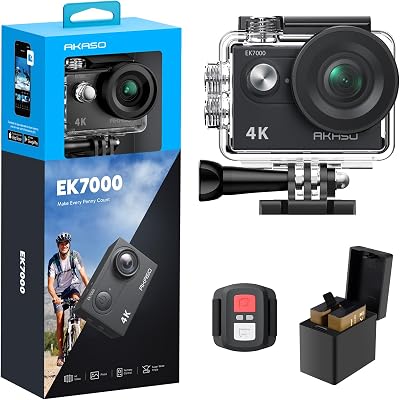AKASO EK7000 4K30FPS Action Camera 20MP Underwater 170° Wide Kit