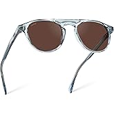 WearMe Pro - Urban Men's Square Sunglasses – Narrow Fit: Double Bridge Design, Modern Round Frames & Polarized Lenses