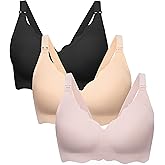 Angelhood Nursing Bras for Breastfeeding Ultra Comfort Seamless Maternity Bra Pack Wireless Pregnancy Bralette Bra Extender