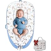Baby Lounger, Baby Lounger for Newborn 0-24 Months, Premium Soft & Breathable Infant Lounger, Pure Cotton Baby Nest for Boys & Girls, Portable Newborn Lounger for Travel and Home.