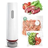 Handheld Vacuum Sealer for Food with 30 Reusable Bags, Compact Rechargeable Vacuum Sealer Machine, Food Sealer for Freezer, Kitchen, Home, BBQ, Sous Vide, Travel, Kitchen Gift Idea