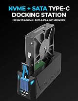 Sabrent USB-C Docking Station M.2 NVMe SATA SSD HDD Enclosure Offline Clone view 2