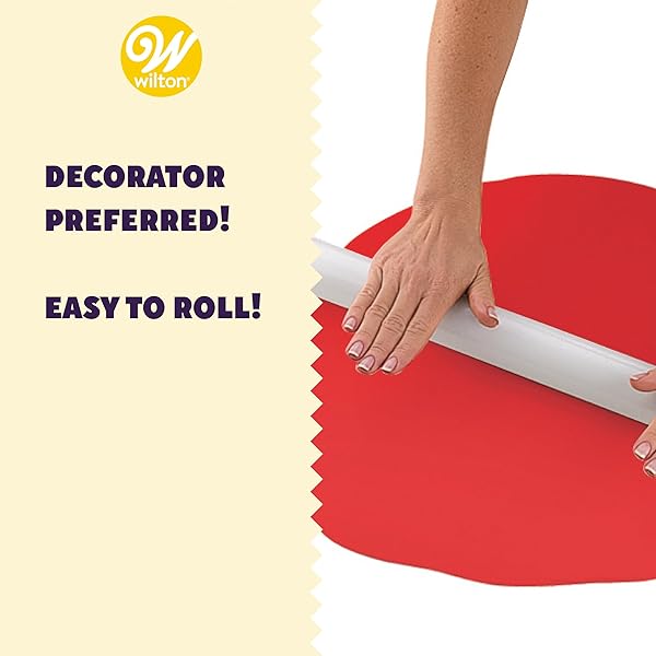 WILTON RED FONDANT FOR CAKE DECORATING PREMADE, VANILLA FLAVORED, EASY TO ROLL & READY TO USE, 23.9 OZ.