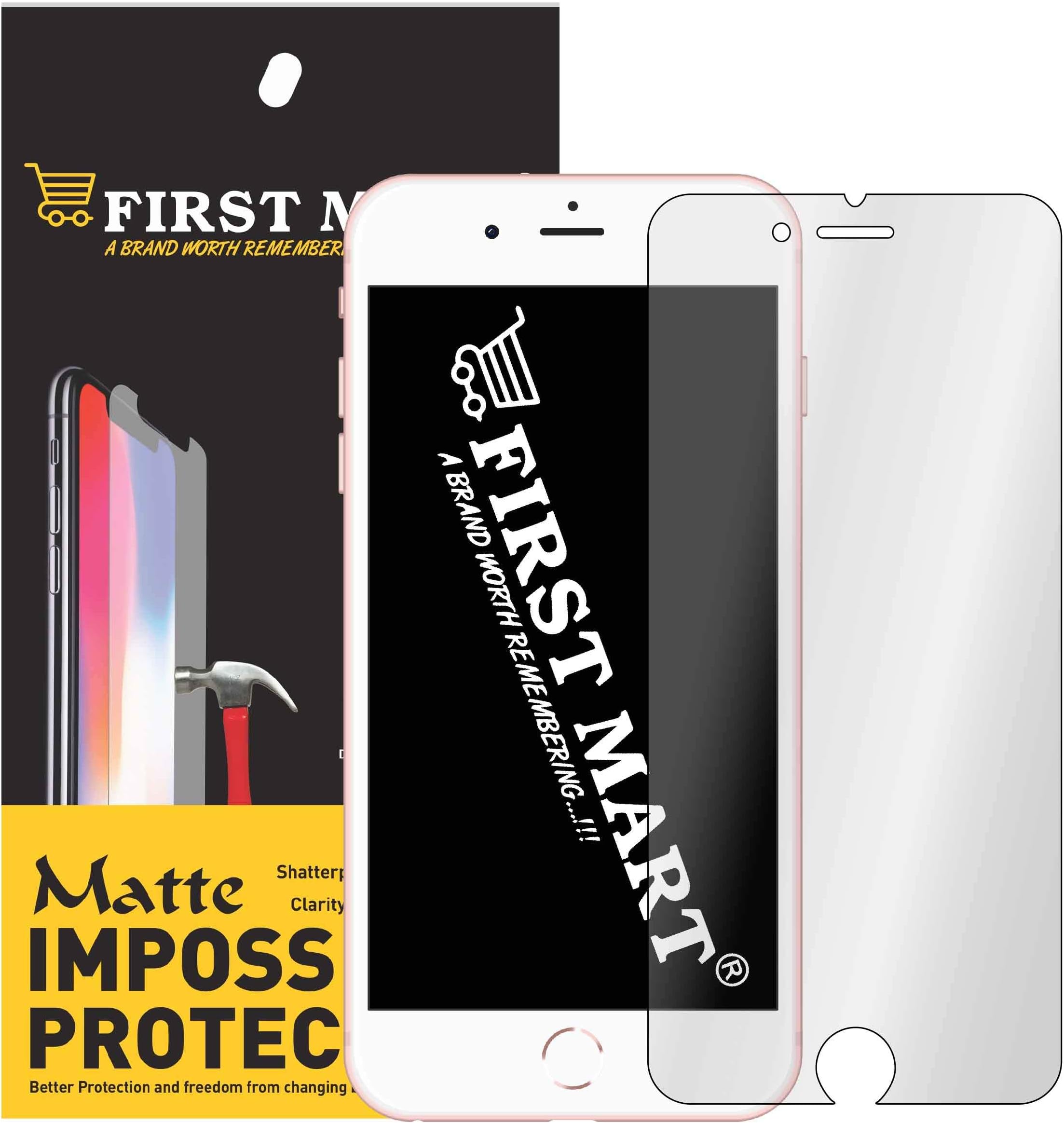 First MART Matte Flexiable Impossible Fiber Film Screen Protector Apple iPhone 6 Plus 6s Plus 7 Plus 8 Plus Precissely Enginnered Scratch Resistant Matte Screen Guard iPhone 8 Plus
