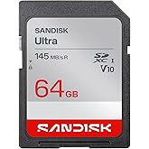SANDISK 64GB Ultra SD Memory Card, Up to 145MB/s Read Speeds, UHS-I | U1, C10, Full HD, Ideal for Compact to Mid Range Cameras &amp; Camcorders, Backup &amp; Transfer with SANDISK App -SDSDUVQ-064G-GN6IN