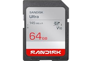 SANDISK 64GB Ultra SDHC UHS-I Card and SDXC UHS-I Card - Up to 145MB/s Read Speed, Full HD Video, V10, U1, C10 - SDSDUVQ-064G