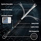 SUPRUS Candle Lighter USB Rechargeable Arc Lighter 360° Neck Stainless Steel view 2