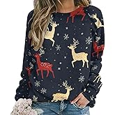 ZOCAVIA Womens Crewneck Sweatshirts Fall Winter Long Sleeve Pullover Tops Casual Halloween Christmas Graphic Shirts Oversized