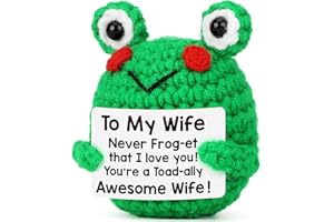 Mother's Day Wife Gift from Husband, to My Wife Handmade Crochet Frog Positive Gift for Her Wedding Anniversary Birthday Gift