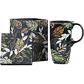 Topadorn Ceramic Mug Leaf Porcelain Coffee Mug with Gift Box,17oz. Leaves