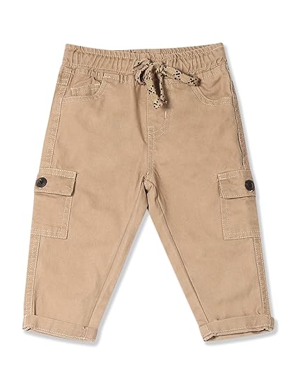 Donuts Baby Boys Regular fit Trousers (279905421_Dk-Brown_6-9 Months)