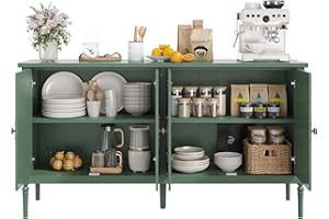 59'' Buffet Cabinet,with 2 Adjustable Shelves & 4 Doors,Coffee Bar Console Table for Living Room, Dining Room, Kitchen, Entry