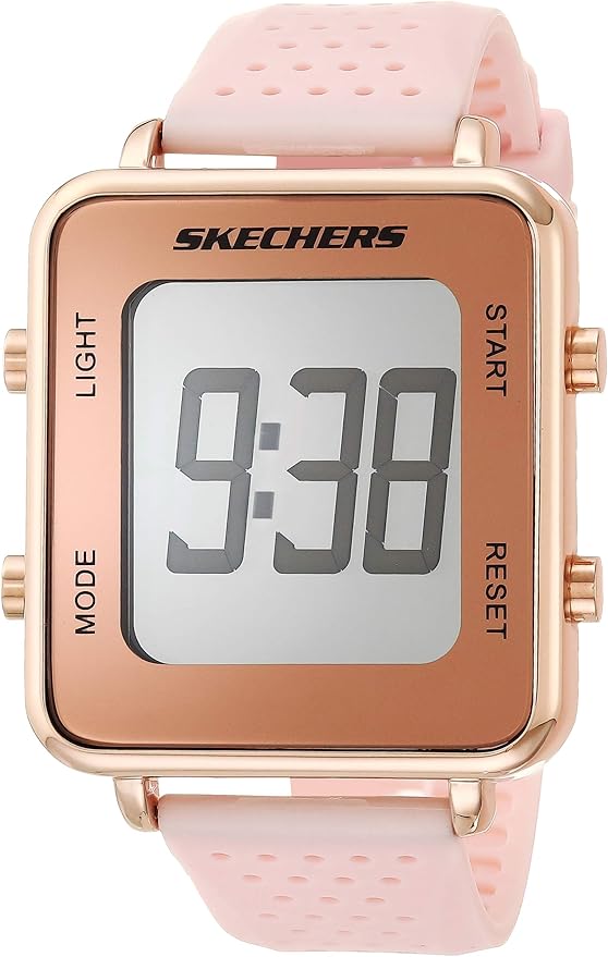 Skechers Women's Naylor Alloy Steel Digital Watch with Silicone Strap