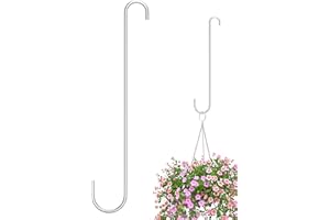 iBorn 12 Inch Extension S Hooks Stainless Steel S Hooks, Heavy Duty S Hook for Hanging Bird Feeders, Flower Basket, Plants, Lanterns, Windchimes, 1 Pack