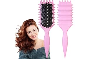 UVZNUMG Curl Defining Brush, 1 PCS Curly Hair Brush, Brush for Curly Hair, for Combing and Shaping Men's and Women's Curls to Reduce Pulling (Pink)