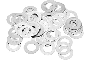 uxcell M8 304 Stainless Steel Flat Washers, 50pcs 8x14x0.1mm Ultra Thin Flat Spacers for Screw Bolt, Electronic Repair, Autom