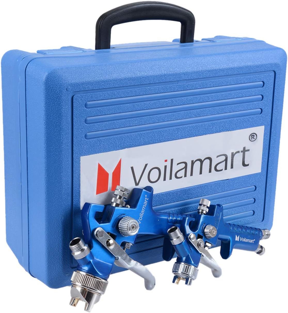 Voilamart 2 Set HVLP Gravity Feed Spray Gun Set with 600CC 125CC Cup